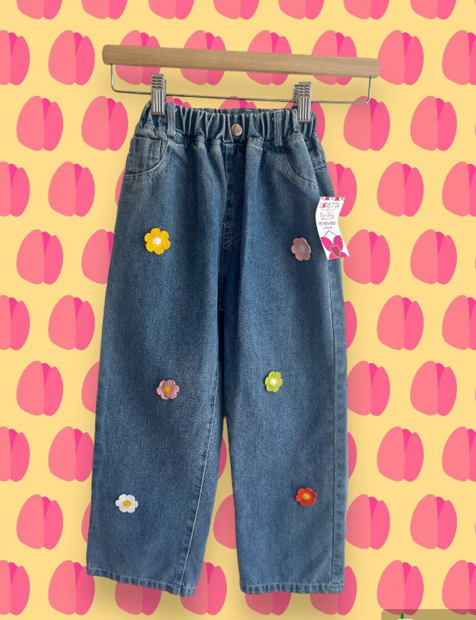 Loretta Flowers Collection Long Jeans